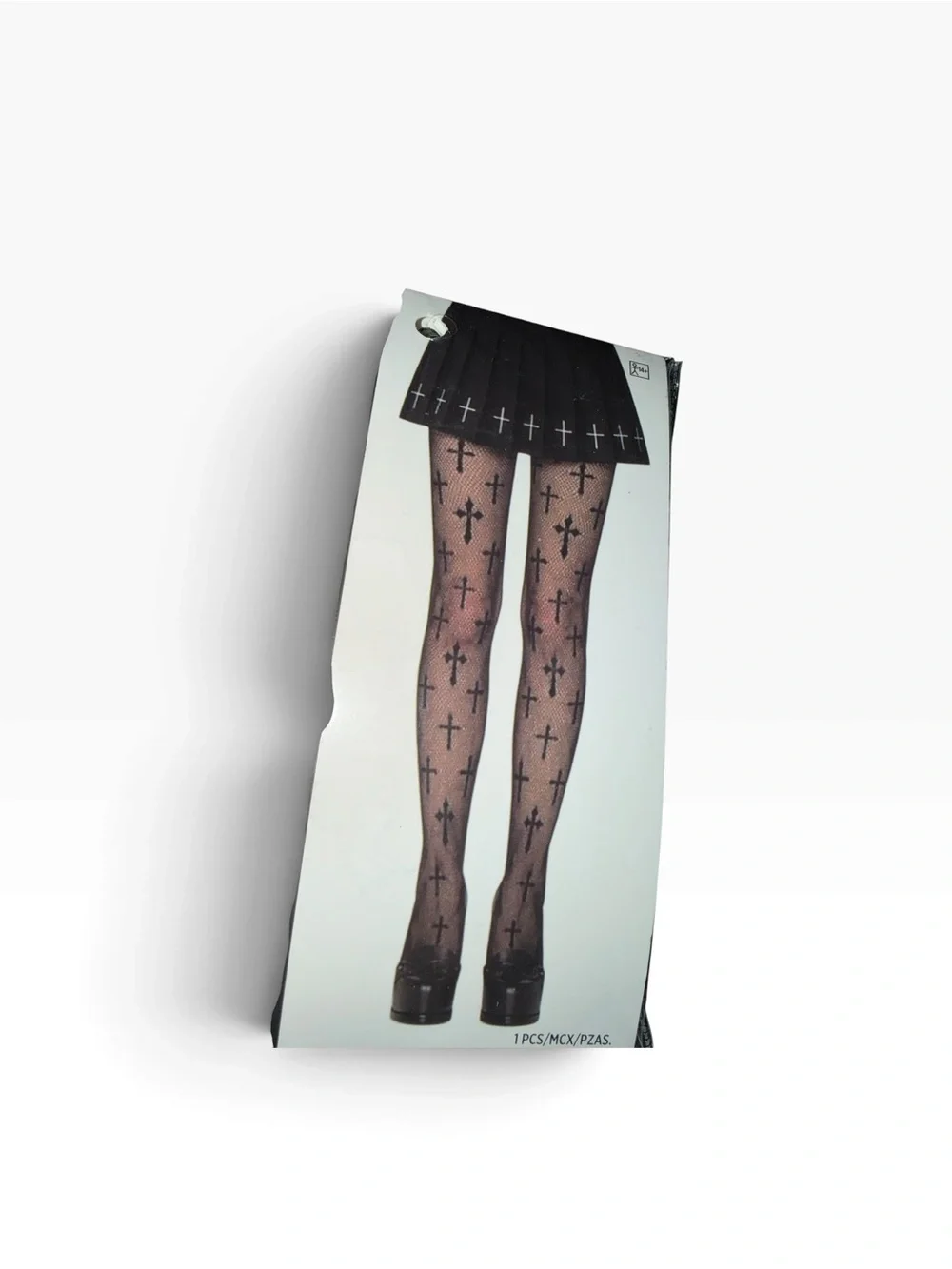 Black Cross Fishnet Tights for Women